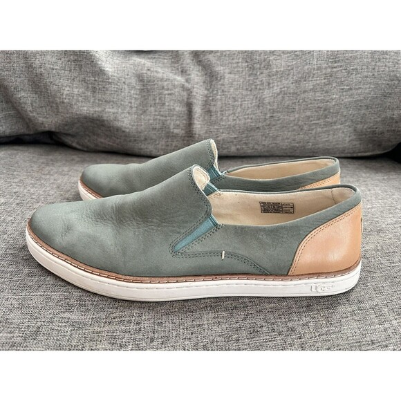 UGG Adley Sneakers Womens Size 11 Aloe Vera Slip On Leather - Picture 3 of 11
